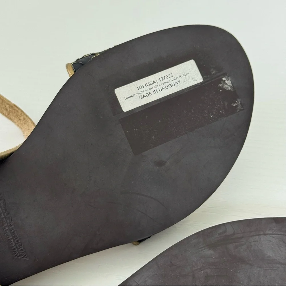 New! Zingara Stylish Black and Tan Sandals, Size 8